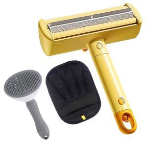 롤러 펫 헤어 리무버 셀프 클리닝 쉐딩 브러시 캣 털갈이용 반려견 및 고양이용 반려동물 글러브 가구