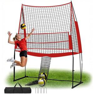 SHENG-V 배구 네트 그물망 뒷마당용 높이 조절가능 6.5 u20138FT 안정적인 삼각형 구조와 밸런스 로드가 있는 휴대용 훈련 장비 실내 야외 연습