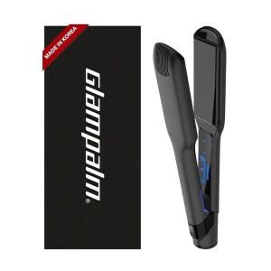 글램팜 글램뮤즈 와이드 1.5인치 | 비타-C가 함유된 올세라믹 플랫 아이언 열 손상이 적은 미용실 결과 두꺼운 모발을 위한 K-팝 헤어 스타일리스트 스트레이트 실크 프레스 GP501T