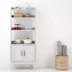 [마이모노샵][마이모노샵] 주방 그릇진열장 수납 도어 컬러 우드 선반장 오피스 (17055020)