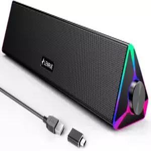 데스크톱용 LENRUE 컴퓨터 스피커 전원 및 스테레오 사운드를 위한 단일 USB가 있는 PC 데스크톱 노트북용