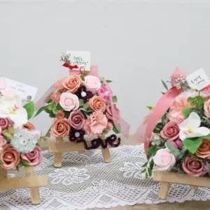 미니 이젤 화환 졸업 축하 특이한 꽃다발 비누꽃 조화 프리저브드 탁상용