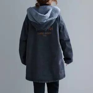 무천도사 여성용 여사친 데님 미디 코트 자켓 루즈핏 스웨이드기모 빅사이즈 KKE3