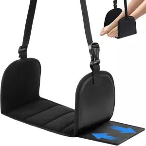 탈착식 베이스와 메모리 폼이 있는 비행기 발 해먹 - 장거리 비행 사무실 여행을 위한 넓은 하드보드