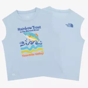 [매장판] 노스페이스 키즈 나시 래쉬가드 UV 차단 아동 물놀이 서프사이드 슬리브리스 라이트 블루 NT7V