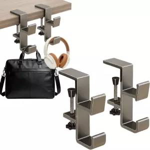 책상과 테이블을 위한 스투조스 2팩 알루미늄 지갑 후크 드릴링 없음 볼트 고정 책상 가방 - 강력한 하중