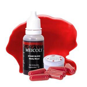 MEICOLY 0.5OZ 식용 가짜 6팩 빈 캡슐, 세척 가능한 스테이지 상그레 팔사, 할로윈을 위한 현실적인 드립 스틱 , SFX, 좀비 뱀파이어를 특수 효과 메이크업