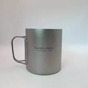 단테의 견해 티타늄 이중벽 컵 450ml 하이킹 캠핑 배낭여행 자전거 포장용 초경량 메쉬 백이 있는 내구성