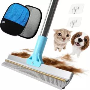 애완동물 털 제거용 카펫 갈퀴 3 in 1 TPU 및 구리 이빨 54인치 조절 가능한 긴 손잡이 러그 매트 제거