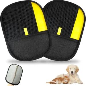 반려동물 제모 장갑 고양이와 개를 위한 새롭게 업그레이드된 2개 9.45 x 7.1 대형 정전기 소파 의류