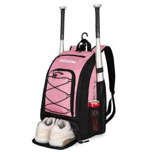 40L 야구 및 후크, 가방, 티볼 수납 장비용 백, 펜스 있는 소프트볼 신발 야구, 장비 핑크 백팩, 배트 공간이