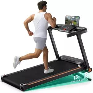 0-15 오토 경사가 있는 YUEJIQI 러닝머신 가정용 3.5 조용한 브러시리스 접이식 소형 휴대용 블루투스 APP