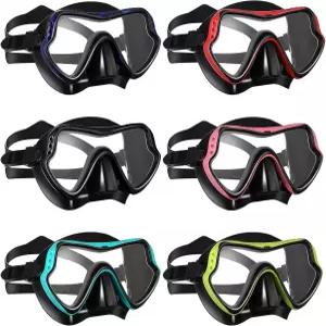 Kingdder 6개입 수경 코 커버 포함 김 서림 방지 누수 선명한 시야 다이빙 마스크 (남성/여성/청소년용