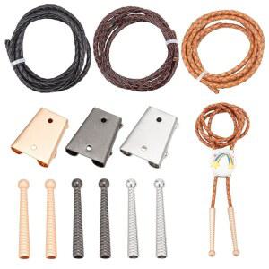 NBEADS 3세트 볼로 3개, 캡 키트 6개 교체 키트, 타이 슬라이드 버클 팁 걸쇠 코드 합금 제작용 엔드 및 액세서리, 메이킹