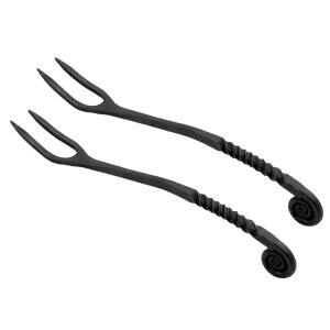 LORD OF 포크 BATTLES 중세 (2개 세트) 스타일 바이킹 식당 커틀러리, 25.4CM(10인치) 식사, 길이의 레크리에이션, 철제 선술집 캠핑, 축제용 냄비