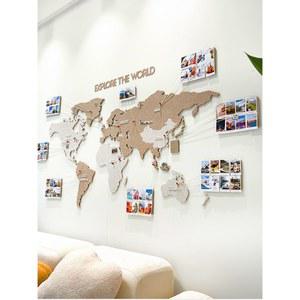 인테리어 세계지도 그래픽 스티커 추억 대형 장식 침실 중간 3차원 탈착식 시트 소형