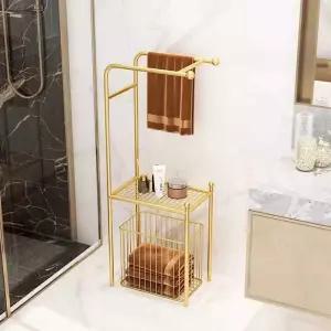 스탠드수건걸이 인테리어 철제 욕실 거치대 D3 골드 옷걸이