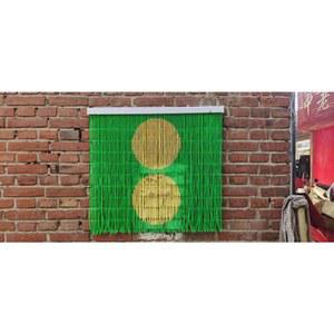 대나무 커튼 가리개 50x2m 찻집 칸막이 비즈발 가벽 베이지 실내 베란타