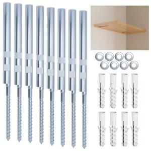 (8개) 블라인드 실버 선반을 위한 선반 지지대 (8) 장착 탁월한 않는 브래킷 나무 플로팅 포함 하드웨어 얇은 숨겨진 보이지