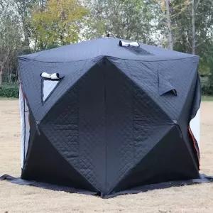 사우나 빙어낚시 큐브 얼음낚시 원터치 누빔텐트 텐트