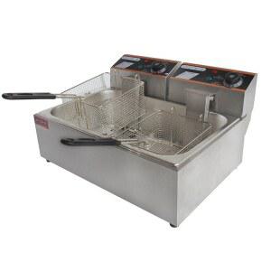 업소용 더블 튀김기 전기 튀기기 기계 프라이어 탱크 가정용 꼬치 치킨 탁상용 기름 10L