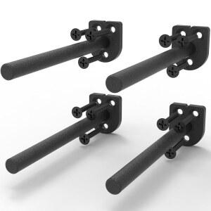 NEEVOLVE 플로팅 적합 디자인, 스틸 보이지 지지대, 선반을 선반 위한 10.2CM(4인치) 브래킷(0.6CM(1/4인치) 주방, 숨겨진 공부 블랙) 또는 않는 블라인드 솔리드 나무 DIY에 두께 브래킷, 4팩, 튼튼한