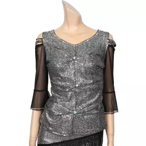 국내제작 [노브댄스복] A739 스팽클6줄티