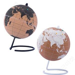 글로벌 코르크 지구본 멋진 14cm 거실 하얀색 사무실 집들이 장식 세계여행 엔틱