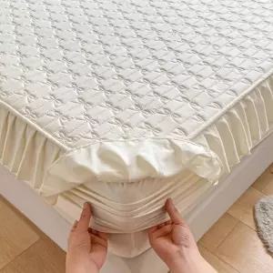 프릴 침대 커버 매트리스 호텔 자수 리본 덮개 스커트