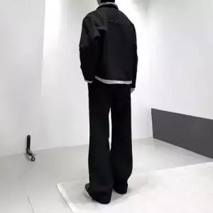 팬츠 바지 남성용 검정 봄 커브드 정장 배기핏 올려 위로 슬림핏 ST1