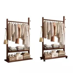 우드 행거 이동식 스탠드 우드행거 코너 원목 튼튼한 옷걸이