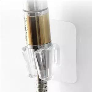 투명 접착식 샤워기 홀더 이동식 샤워기 헤드 거치대 욕실용 무타공 투명