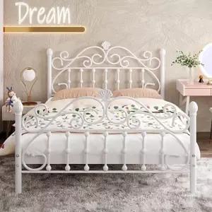 북유럽 철제 침대 싱글 고급 프레임 핑크 엔틱