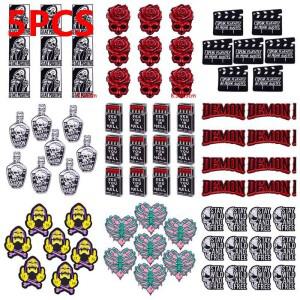 5개/몫 펑크 해골 자수 패치 DIY 성격 철 의류 청바지 자켓 스티커