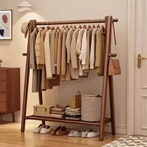 A자 옷걸이 우드 스탠드 이동식 원목사다리행거 행거