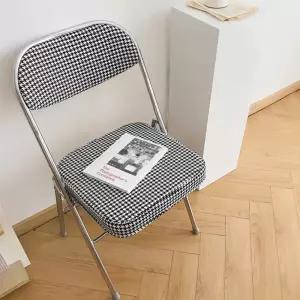 홈즈 패브릭 접이식 체크 체어 미드센츄리 의자 카페 인테리어 코듀로이