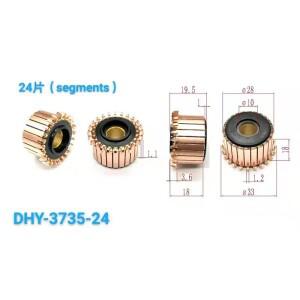 28x10x19.5(18)mm 24P 톱니 구리 바 슬롯형 교류 발전기 모터 콤미추터 DHY-3735-24