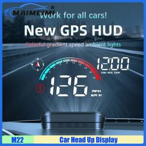 MAIMEIMI M22 GPS HUD 헤드업 디스플레이 범용 디지털 속도계 LCD 프로젝션 유리 앞  차량용 시간 표시