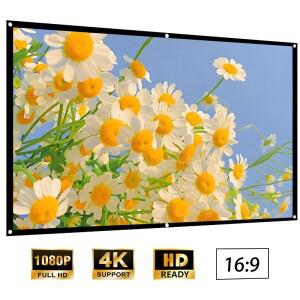 150인치 초대형 접이식 프로젝션 스크린 고화질 지원 가정용. 사무실용.