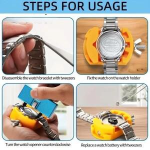 시계 수리 키트 다기능 스틸강 백 케이스 커버 오프너 제거 도구 제작자 및 DIY용