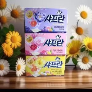 섬유용 시트형 세탁세제 코튼향 섬유유연제 핑크향 린스 코튼 시트세제