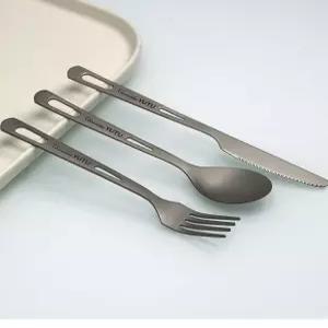 캠핑 티타늄 수저세트 커트러리 포크 백패킹 야외