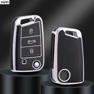 [호환품]3/4 버튼 TPU 자동차 플립 키 커버 케이스 스코다 호환 옥타비아 A7 코디악 시트 아테카 레온 폭스