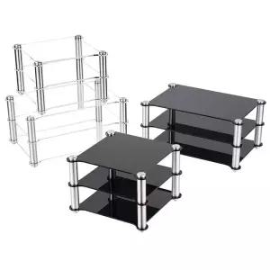 모니터스피커스탠드 거치대 아크릴 알루미늄 합금 랙 HIFI 디코더 앰프 헤드폰 더블 레이어 수납장