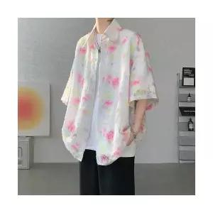 남자 셔츠 솔리드 빅사이즈 커플 꽃 상의 유행1