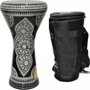 이집트 다르부카 드럼 17/17.5인치 아랍식 덤벡 ？ 진주 상감 타블라의 어머니 오리지널 휴대용 케이스와