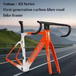 자전거프레임 2025년형 VELLUM-RS 카본 파이버 프레임 로드 자전거는 풍차형 핸들바와 디스크 브레이크 내