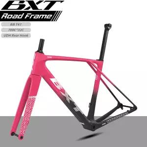 자전거프레임 BXT 카본 로드 바이크 프레임 T1000 파이버 프레임셋 플랫 마운트 디스크 기계식 Di2 호환
