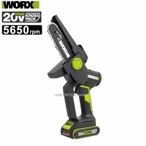 고지톱 충전식 전기톱 Worx WD331 무선 체인톱 브러시리스 모터 자동 오일 펌프 목재 절단 범용 그린 배터