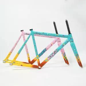 자전거프레임 Ardently SUGAR 프레임셋 트랙 픽시 자전거 프레임 포크 단일 속도 부품 700C 6069 알루미늄